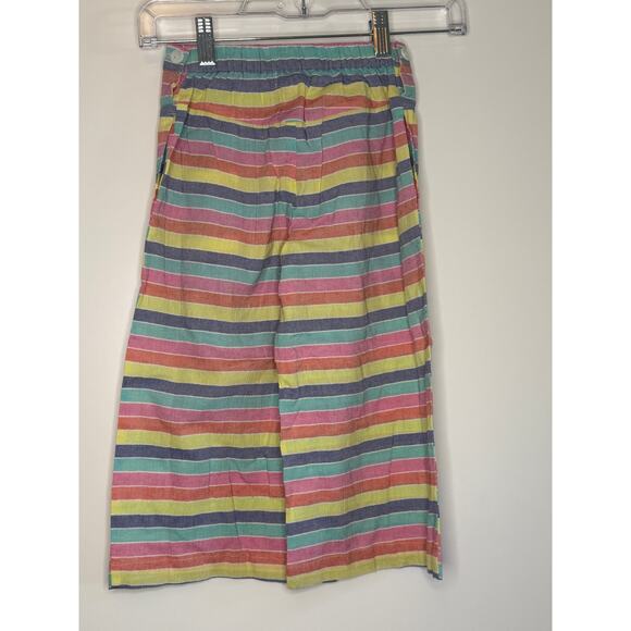 Peas And Queues Striped Girls Cotton Linen culottes Pants Size 6 NWOT - Picture 2 of 3